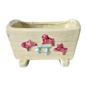 Shawnee Pottery Cradle Vintage Figural Planter - Cacti Air Plant Planter Gift